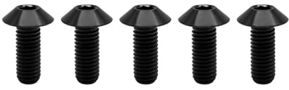 RISON Titanium Bolzen M5x0.8x20mm Titan Kuppelkopf Kopfbolzen Innensechskant Bolzen Schwarz Titanschrauben Sockel Kopf Schraube für Fahrrad Motorrad 5 Stück