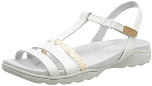 Clarks Women's Amanda Tealite Sport Sandals, White leather, 6.5 UK