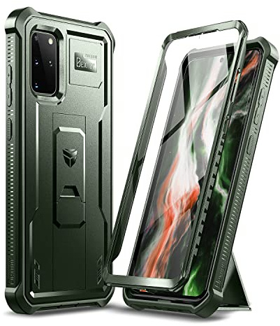 Dexnor Kompatibel mit Hülle Samsung Galaxy S20+ Plus 5G, eingebauter Displayschutz und Ständer, strapazierfähig, Militärqualität, stoßfest, Schutzhülle Kompatibel mit Samsung Galaxy S20 Plus 5G, Grün