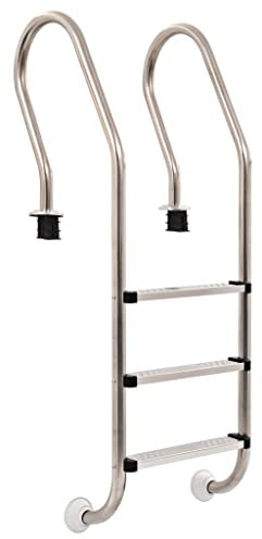 vidaXL Pool Leiter Rutschfeste Universal Abnehmbare Überboden Schwimmbad Treppe Spa Zubehör Rampe 3 Stufen Edelstahl 304 120cm Tiefe