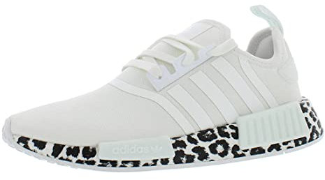 Adidas Originals Damen NMD_r1 Sneaker, Weiß/Schwarz mit Leopardenmuster, 38 EU