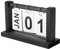 diyfixlcd Ewiger Schreibtischkalender aus Holz, Vintage-Kalender, Flip-Desktop-Kalender, brauner Kalender für Zuhause, Büro, Hochzeit, Schreibtischzubehör (schwarz)