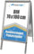 DisplayLager, Dänische Qualität - Kundenstopper Alu-Line Rondo inkl. 2 x APET für 2 Plakate (beidseitig) - Wetterfest Plakatständer Gehwegaufsteller Werbetafel (70 x 100 cm)