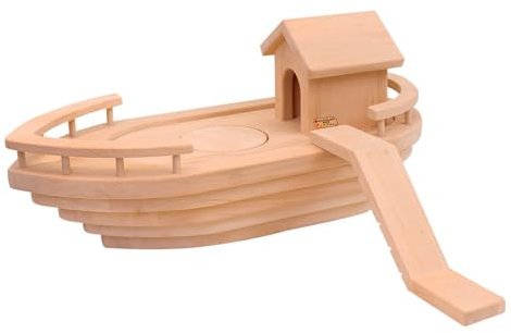 Holzspielzeug Peitz Große Arche Noah | Piratenschiff | mit Haus und Treppe | 4020