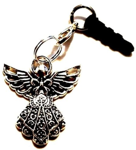 Silver Knight Guardian Angel Mobile Phone Headphone Socket Dust Cover Plug, Angel Phone Charm Protection Plug, Mobile Phone Dust Covers, Phone Accessories