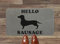 Artisan Kiss Grey Synthetic Coir Door Floor Mat Pvc Backing 70x40cm Gifts Presents Wedding Home (70 x 40 cm, Hello Sausage)