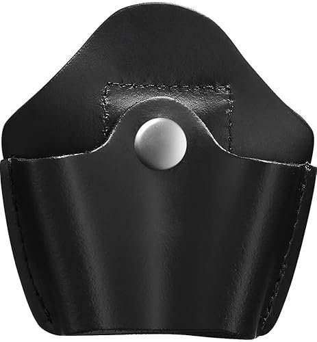 Shield Wallets Handschellen-Etui mit offenem Oberteil, schwarzes Leder, Handschellen-Etui für Duty-Gürtel mit Chromverschluss