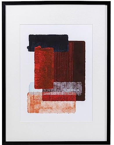 Kare Design Bild mit Rahmen Box Back Rot, Leinwand, Wanddekoration, Kunstwerk, Bilderdruck auf Baumwollleinwand, Glasfront, Abstrakt, Modern, Wohnzimmer, Schlafzimmer, Flur, 80x60x3cm
