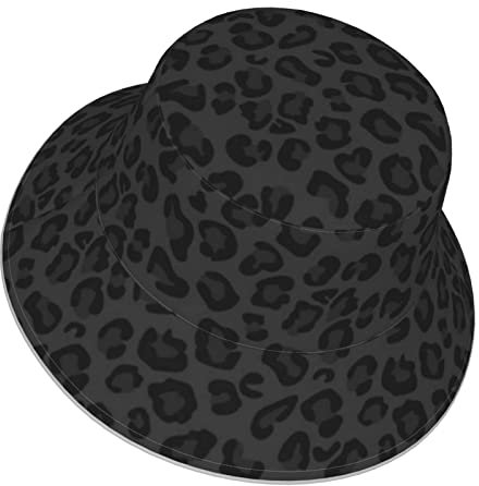 IUBBKI Fischerhut, Leopardenmuster, bedruckt, Strandhüte mit reflektierendem Streifen, wendbarer Sonnenhut für Männer und Frauen, Siehe Abbildung, L-3XL