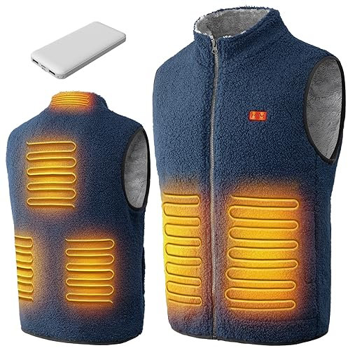 Heated Vest, Gilet for Men Women, Polar Fleece Body Warmer with 10000mAh Power Pack Included, USB Electric Jacket with 3 Heating Level | 6 Heated Zone, Self Warm Waistcoat, Lightweight Winter Clothing