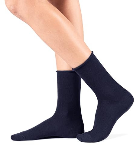 Ciocca Calze Corte Donna Sanitarie, In Caldo cotone, Elastico Taglio Laser non stringe [777/2_085_9_6]