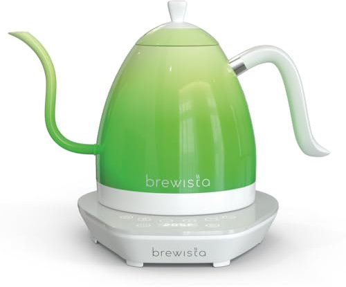 Brewista Artisan | Wasserkocher | Schwanenhalsauslauf | Temperaturregelung | Slow Coffee Barista | 1,0 L (Wasserkocher, Green), BA10VKVDE