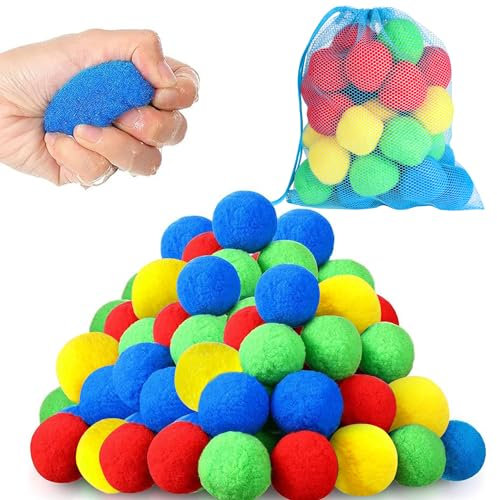 VEYLIN Wasserschlacht Bälle,30 Stück Wasserbomben Bälle, Wiederverwendbare Wasserbälle, Baumwoll Wasserbomben für PoolParty, Strand Strand, Jungen und Mädchen Spaß(30pcs)