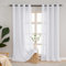 L.Z.E Kurz Weiß Stores Gardinen mit Ösen, Vorhänge Weiß Halbtransparent in Leinenoptik, Landhausstil Ösenschals für Wohnzimmer Küche, 145 cm Hoch Modern Fenster Dekoschal, 2er Set (LZE2206WI145)