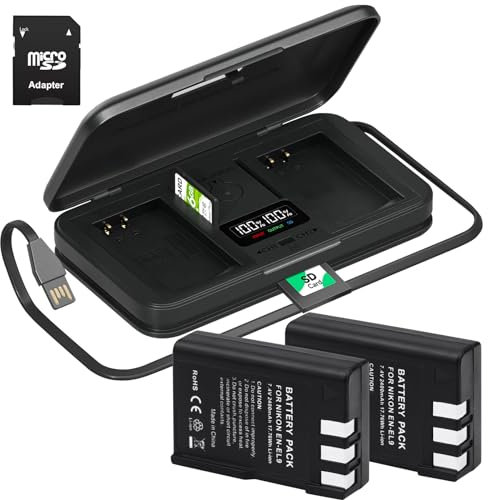 ENEL9/ENEL9E/ENEL9A Batteria di Ricambio 2400 mAh con cavo USB integrato LCD con porta di tipo C per fotocamera digitale Nikon D40 D40x D60 D3000 D5000