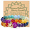 Bivei Natursteinarmbänder Kristall- und Stein-Chakra-Perlenstretch-Armband 8mm Reiki Halbedelstein-Lotus-Charme Spiritueller Schmuck Geschenke Segensarmbänder für Frauen (17CM 7 Chakren)