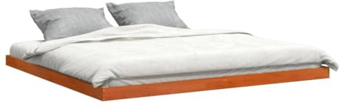 vidaXL Bed Frame without Mattress Wax Brown 180x200 cm Super King Solid Wood Pine