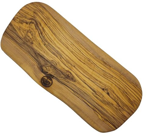 Terramia tagliere da cucina professionale in legno di ulivo fatto a mano, spessore 2 cm, taglieri per salumi e formaggi professionali (32x15x1,5)