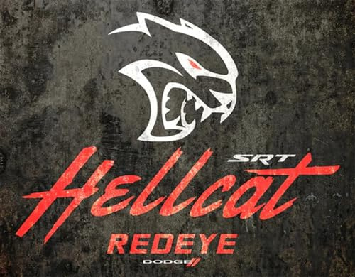 Dodge SRT Hellcat Redeye Logo Metall-Wandschild mit Rauten-Logo, 40,6 x 31,8 cm