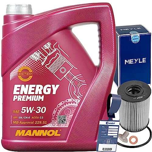 Meyle Ölfilter+Mannol 5W30 Öl | 7143220011,Meyle Ölfilter+38218+Mn+MN7908 5W30 Öl für C4 C5 DS 4 5 Jumpy 3008 308