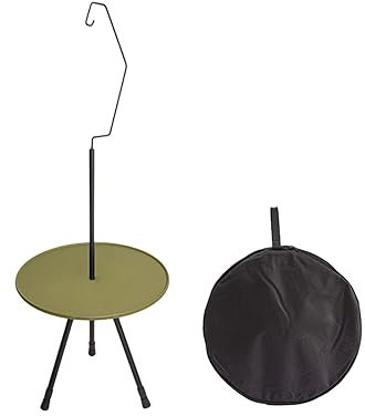 Aymzbd Tragbarer, Runder Tisch, Zusammenklappbar, Stabil, Multifunktionales Möbel, Langlebig, Dreibeinig, Einziehbarer Esstisch mit Lift für Küche, Strand, W, grün mit Ständer