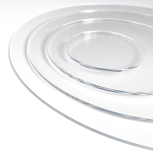 Rond Plastique Transparent 110 cm. Epaisseur 4mm.Plaque Ronde Acrylique Transparent. Disque Verre Acrylique. Cercle Verre Plastique Rigide.