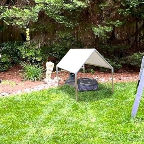 CNAINFC Robot Mower Garage, Robot Mower Accessories, Outdoor Storage shed, Durable rain-Proof and Ultraviolet-Proof Cover, Fits All Robotic Lawn Mowers (Thickened White)