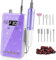 Professional Electric Nail Drill File:COSYGLOW Glitter Portable Efile Nail Drill Kit with11 Drill Bits,30000 RPM Rechargeable Cordless Nail Drill Machine E File for Acrylic Nails Gel Polishing(Purple)