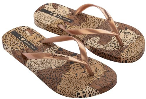 IPANEMA Animal Print Vi Fem, Chanclas Mujer, Dorado, 39 EU