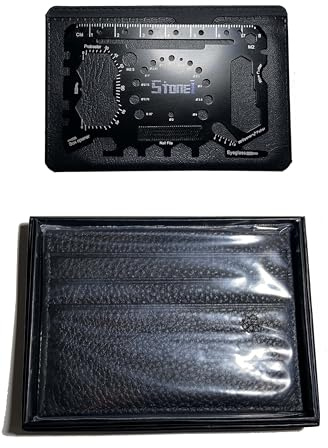 Stone Tone One 52-in-1 Wallet Multitool Multifunction Tool Card Premium Gift Package - Credit Card Sized Tool with Bottle Opener, Wrenches, Screwdriver, Phone Stand, Various Measuring Tools, and More