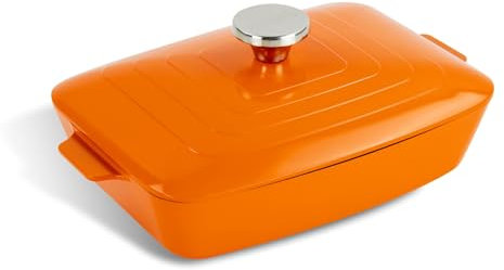 Scoville EXPERT Neverstick+ - Cacerola rectangular antiadherente de 26 cm con tapa, 2,3 L, apta para todas las cocinas y hornos, aluminio ligero de calibre grueso, apta para lavavajillas, sin PFOA,