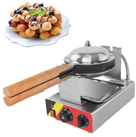 YXFAZPP Bubble Waffle Maker 1400W Commercial Bubble Waffle Maker Machine, Non-stick Egg Waffle Maker, Electric Stainless Steel Bubble Waffle Baker for Home Use