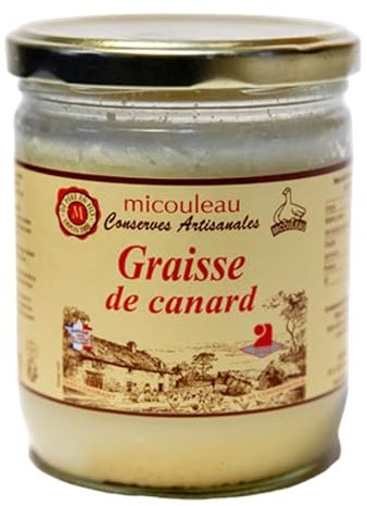 Graisse de Canard 3 bocaux - conserve artisanal française - produit du sud ouest - graisse pour friteuse - frites - lot de boites - produit Micouleau