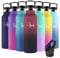 Motswedi Gourde Isotherme, 0.75L Anti-Fuite, Gourde Paille, Poignée de Transport, Bouteille Isotherme, Anti-Fuite, Gourde Inox, Gourde avec Paille pour Sport, oyage, École, Camping, Rouge & Noir