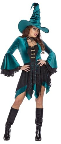 WILBERS & WILBERS 4661 - Elegantes Hexenkleid aus Samt für Damen, Magierin, Zauberin, für Karneval, Halloween