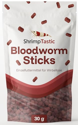 Bloodworm-Sticks (30g) für Garnelen, Welse, Krebse, Schnecken, Wirbellose