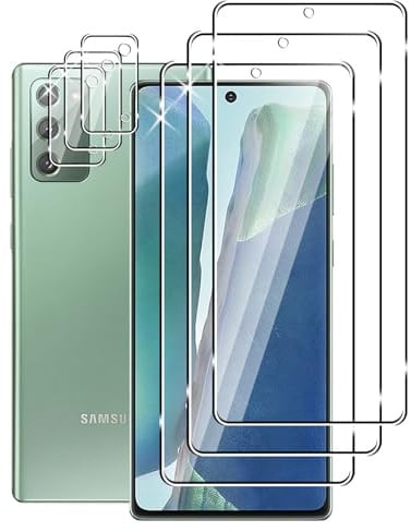 FWKDWHPH [3+3 Pièces Verre Trempé pour Samsung Galaxy Note 20 4G/5G avec Caméra Arrière Protecteur,Anti-Rayures,9H Dureté,sans Bulles,HD Protection Décran pour Samsung Galaxy Note 20 4G/5G