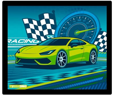 itenga Mauspad Rennauto NITRON Design – Hochwertiges Mousepad mit Rutschfester Unterseite & pflegeleichter Oberfläche – Ideal für Büro, Homeoffice & Gaming – 21 x 18 cm