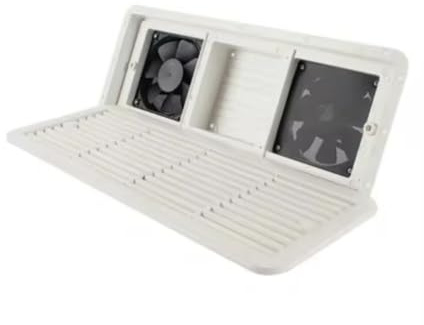 Beazoom per frigorifero RV con 3 ventilatori silenziosi, ventilatore laterale ABS con rete protettiva, ventilatore di scarico DC 6W per frigorifero RV, cucina, doccia, bianco (479x189mm)