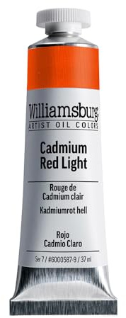 Williamsburg Artist Oil Colors, Cadmium Red Light, 37 ml Tube