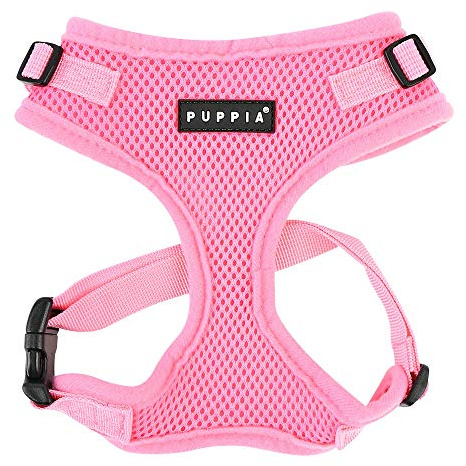 Puppia Ritefit Dog Harness small dog and medium dog harness - Adjustable and Super soft in many colours - Also usable as Puppy Harness - Anti Pull Dog Lead, Pink, M