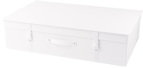 HANGERWORLD Large White Wedding Dress Storage Box pH Neutral Space Saving Storage Box with Acid-free Fabric