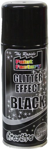 Shopping Sky 3 x 200ml Black Glitter Effect Spray Paint for Decorating, Picture Frames & Crafts