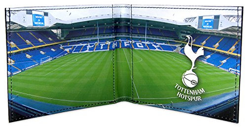 Tottenham Hotspur - Geldbörse mit geprägtem Vereinswappen - Offizielles Merchandise - Schwarz Stadion - 11 x 9,5 cm