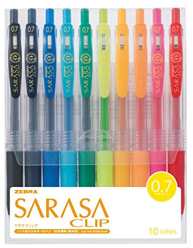 Zebra Sarasa Clip 0.7, 10 colores Set (JJB15-10CA)