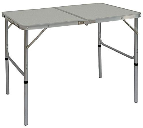 AMANKA Alu Campingtisch 90x60cm - Klapptisch Picknicktisch Leichter Falttisch höhenverstallbar Grau