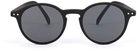 IZIPIZI Shape D Sonnenbrille +2 Dioptrie aus Kunststoff in der Farbe Black Soft Grey Lenses, Maße: 14,2cm x 13,8cm x 4,8cm, SLMSDC01_20