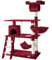tectake Rascador para Gatos, 141cm, Árbol para Gatos multinivel, Torre para Gatos de Felpa y sisal, casa para Gatos con 4 Plataformas, Castillo Actividades Gatos, arranhador para Gatos - Burdeos Rojo