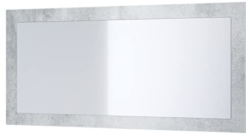 Vladon Spiegel Lima, Made in Germany, Wandspiegel mit Rahmen im modernen Stil, Beton Oxid Optik (89 x 45 cm)