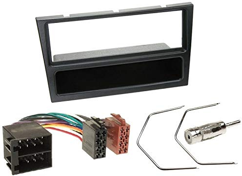 1 Din Radio Einbauset Blende Radioanschlusskabel Antennenadapter für Opel Corsa C X01 2000-2006 schwarz